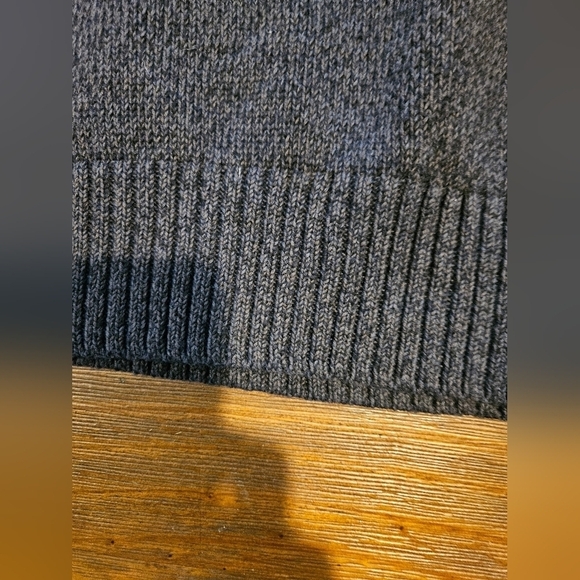EDDIE BAUER MEN'S DARK GREY HEAVY COTTON KNIT PULLOVER SWEATER SIZE LARGE - Picture 8 of 12